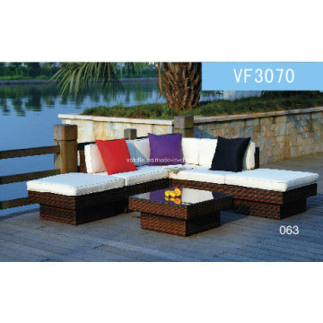 Muebles de jardín Rattan Wicker Corner Suite